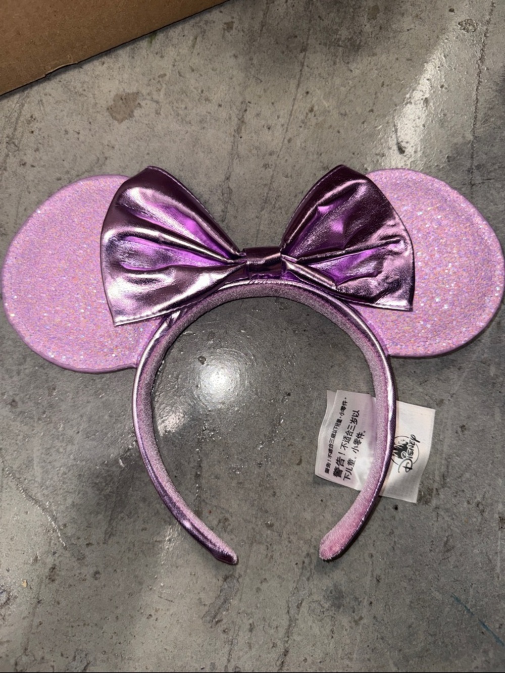 Metallic Purple Minnie Ear Headband with Bow